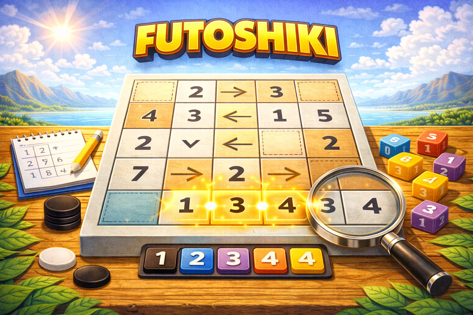 Futoshiki inequality puzzle — place numbers with greater-than and less-than constraints