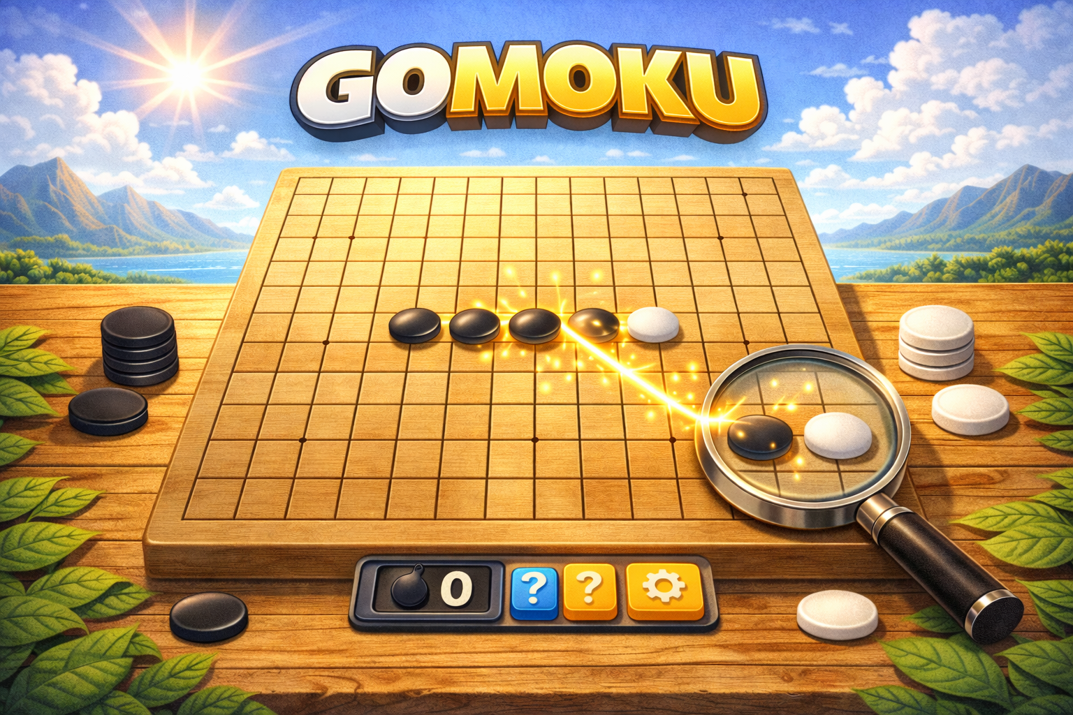 Gomoku five-in-a-row game — place stones to connect five in a line