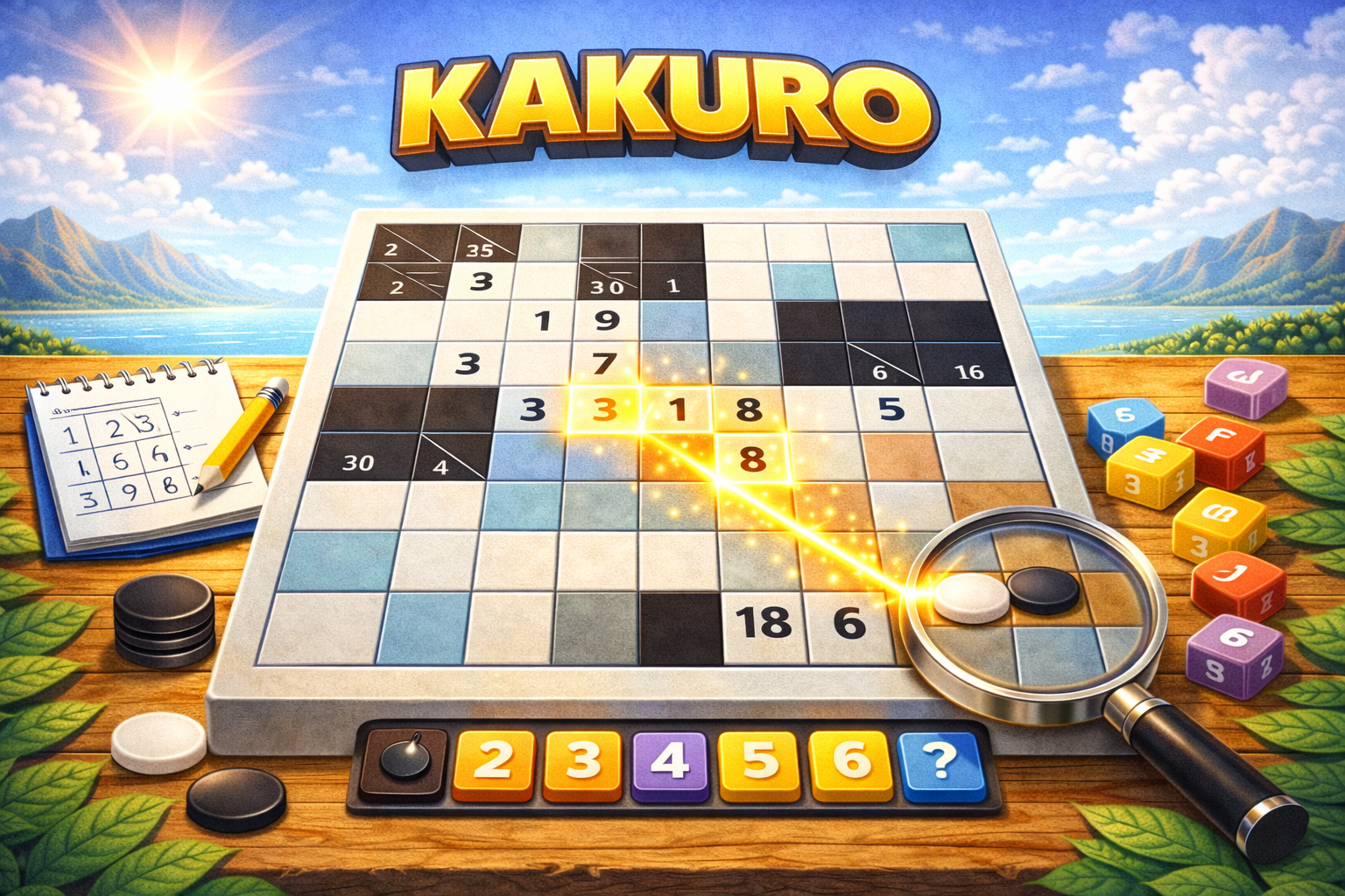 Kakuro number puzzle — fill cells so each run sums to its clue with no repeated digits
